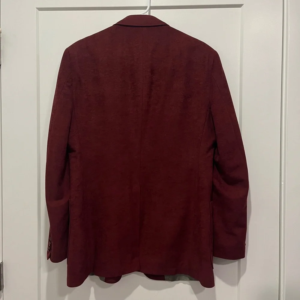 Vintage McGregor Men Burgundy Faux Suede Blazer Sport Coat 42R Made in USA Retro